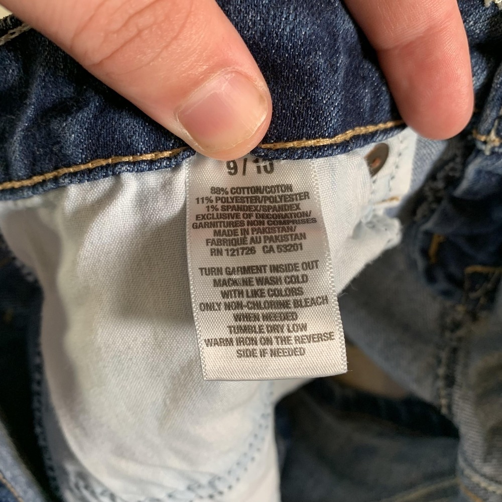 Aeropostale Shorts Juniors 9/10 Blue Denim Hot Pants Stretch Embroidered Casual - Picture 3 of 10